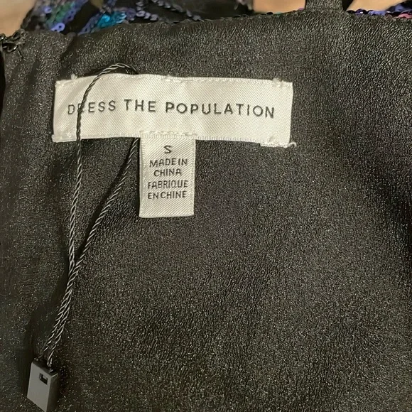 NWOT Dress the Population Womens Maren Fit Flare Midi Spaghetti Strap Dress Size - Picture 5 of 8